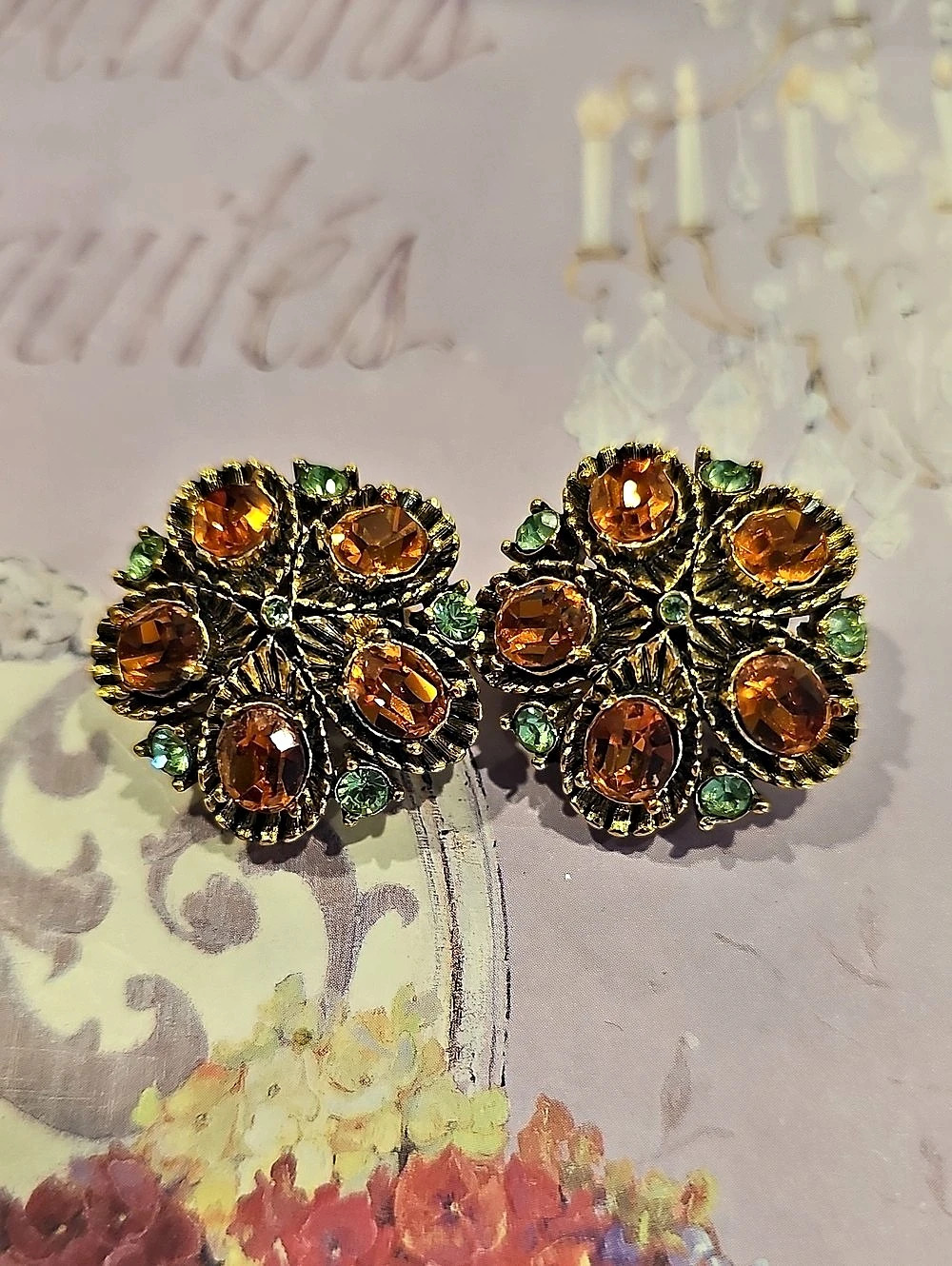 Joan Rivers Floral Gold-Tone Clip-On Earrings